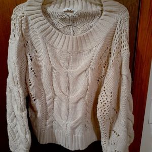 Off the shoulder cream sweater boutique tribe
